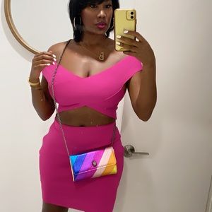 Bandage fuschia dress.